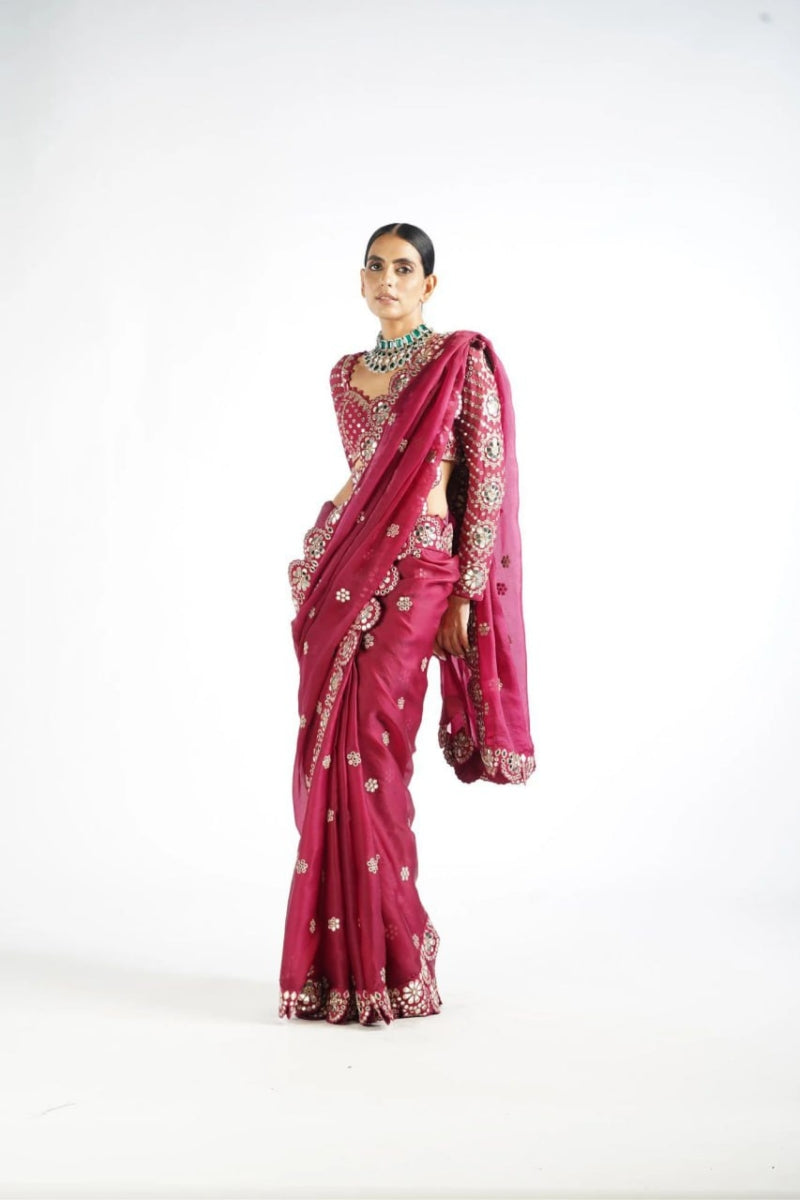 Elegant Georgette Saree with Exquisite Sequin & Coding Embroidery