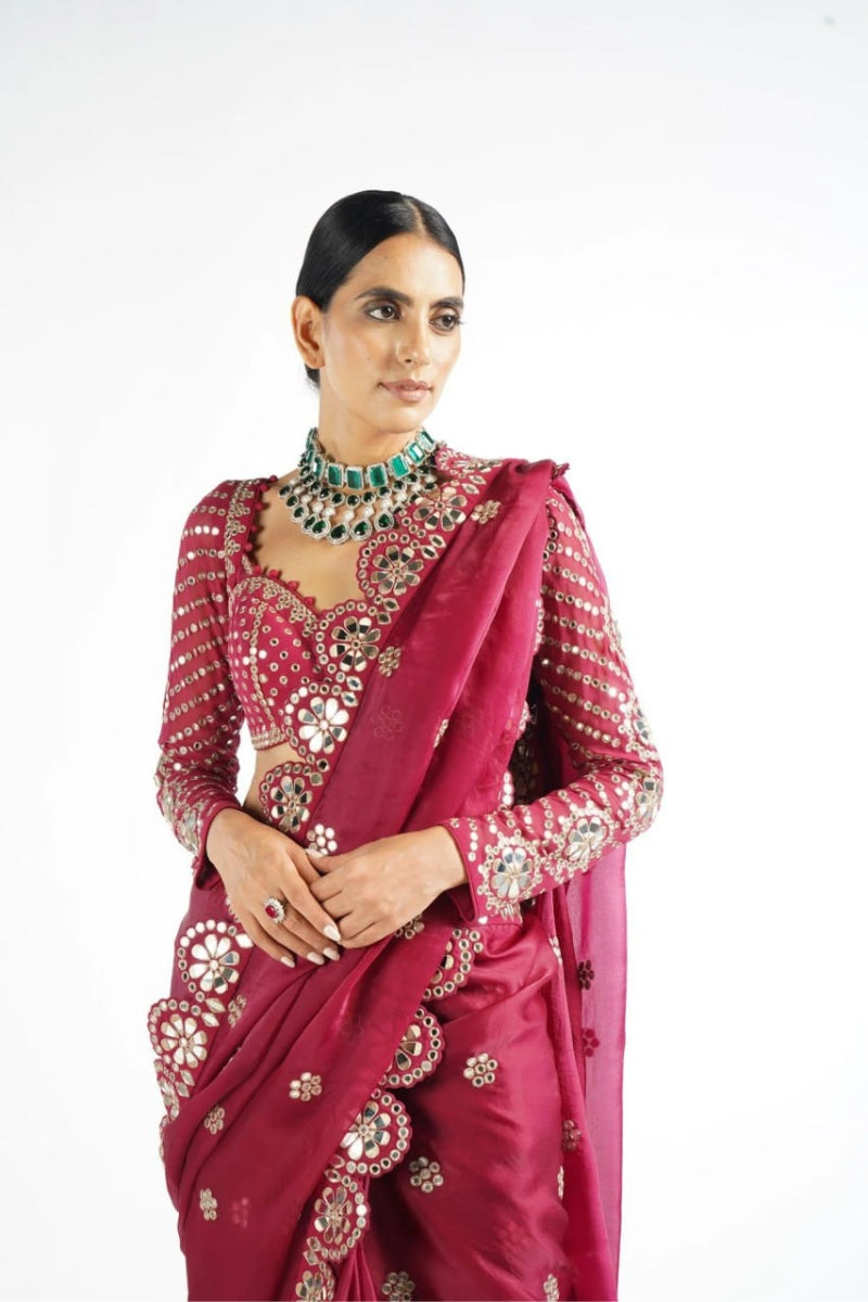 Elegant Georgette Saree with Exquisite Sequin & Coding Embroidery