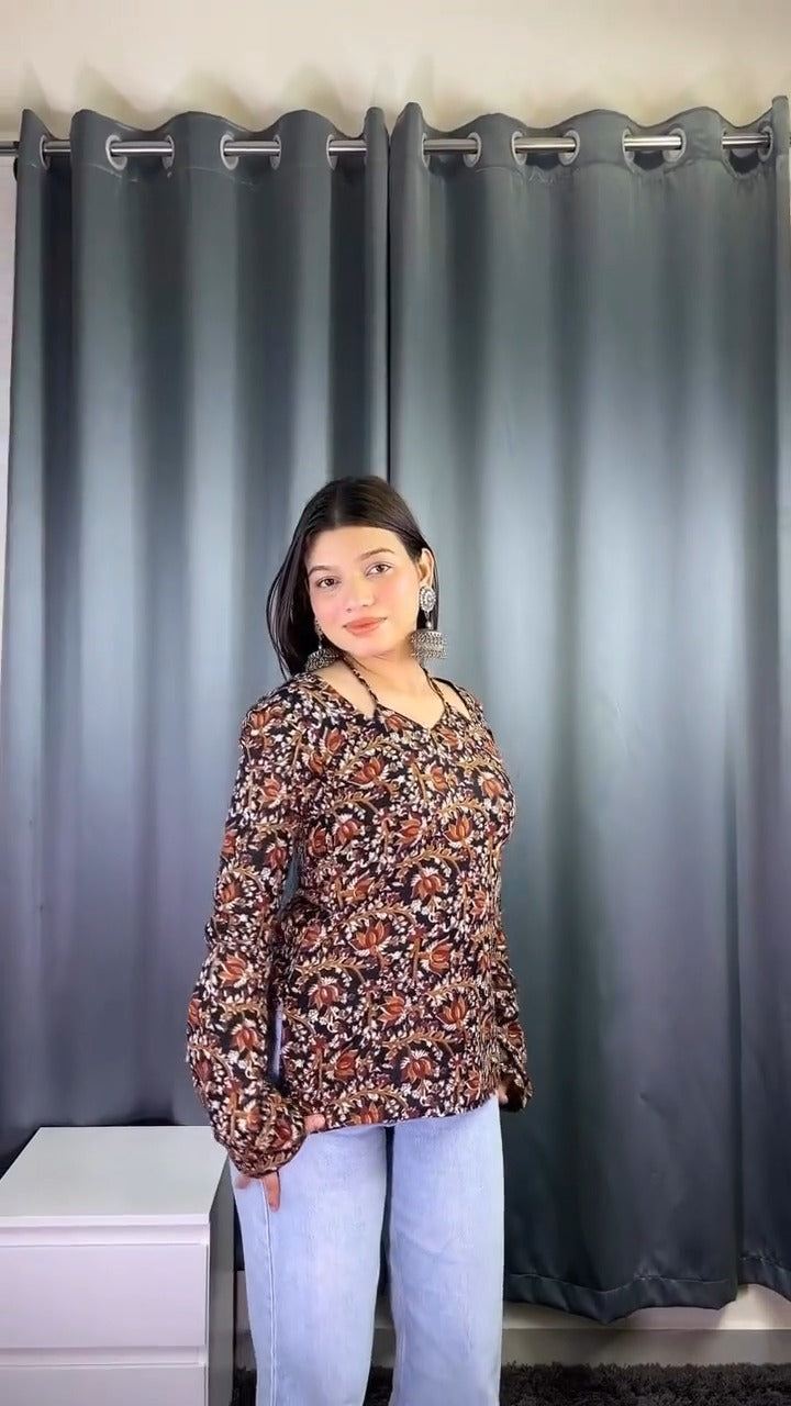 Casual & Ethnic Wear Floral Print Poly Cotton Short Kurti For Women's