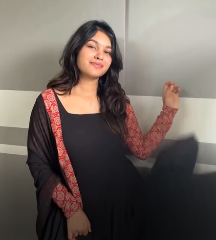 Georgette Anarkali Gown Set with Pants & Dupatta