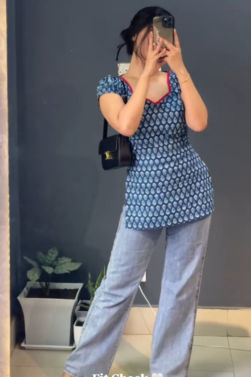 Stylish Printed Short Kurti in Soft Poly Rayon Everyday Comfort
