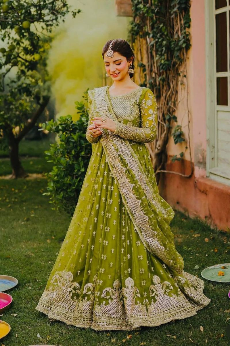 Fox Georgette Embroidered Gown Set for Women  5mm Sequins Work Micro Crepe Pant & Matching Dupatta  Fully Stitched Party Wear Set