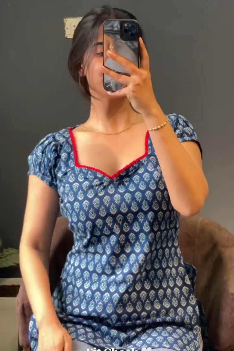Stylish Printed Short Kurti in Soft Poly Rayon Everyday Comfort