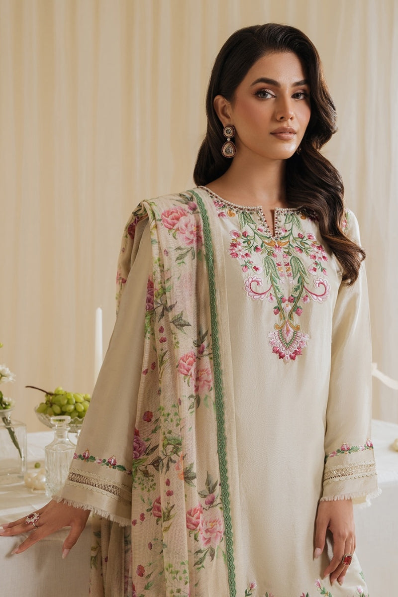 Off White Elegant Embroidered Kurta Plazo Set