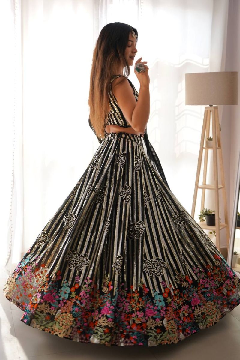 Semi-Stitched Party Wear Lehenga for Women
