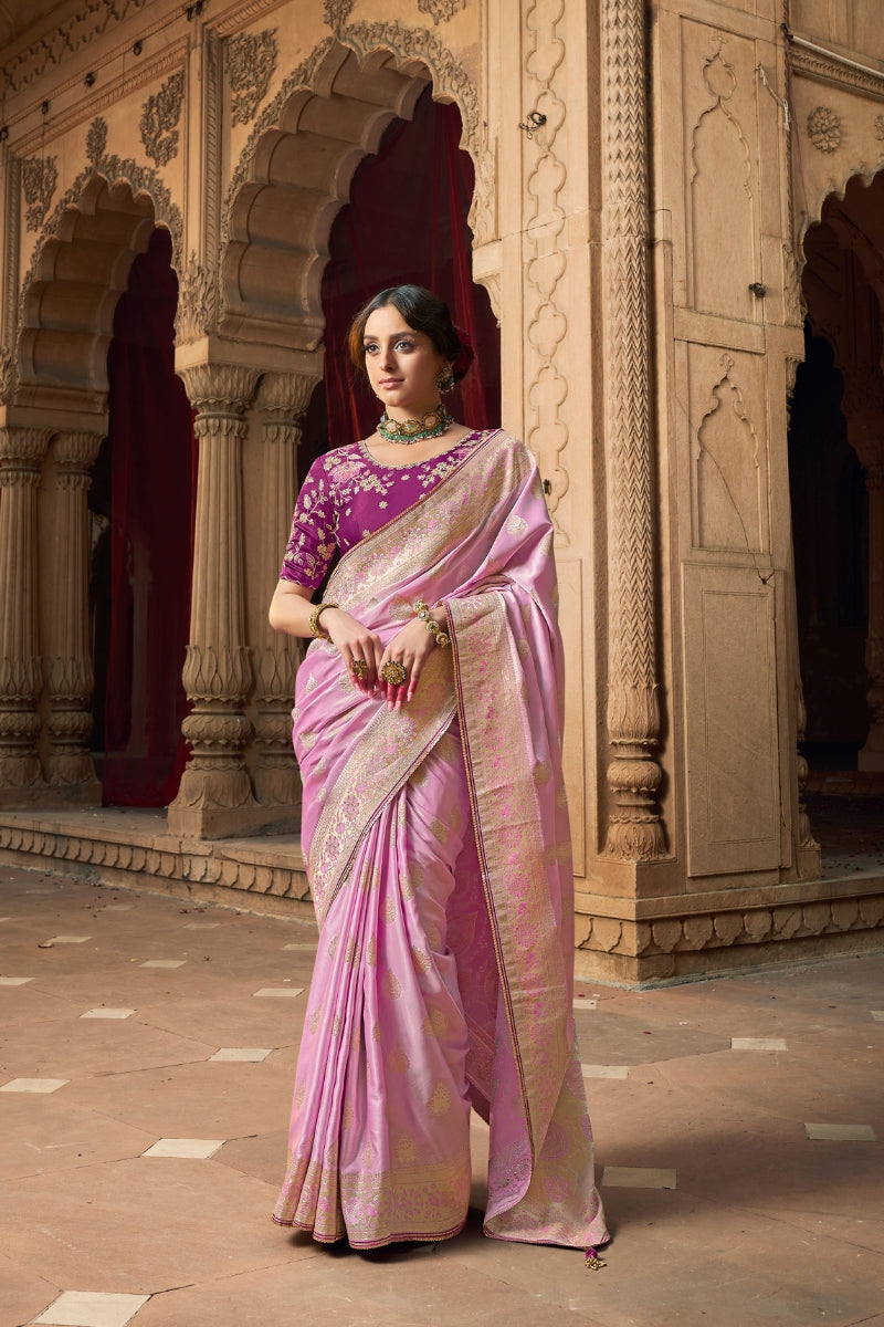 Blissed Fancy Pure Satin Silk Saree for Elegant Occasions