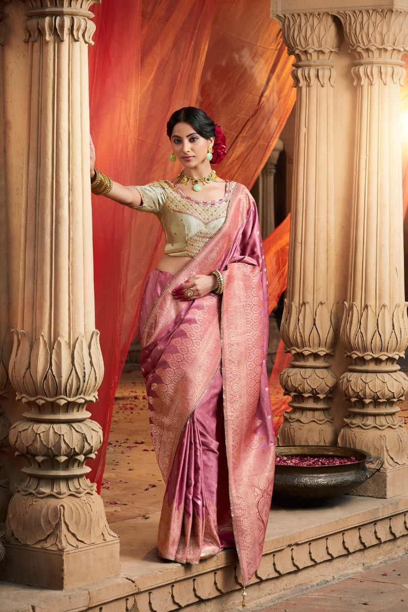 Blissed Fancy Pure Satin Silk Saree for Elegant Occasions