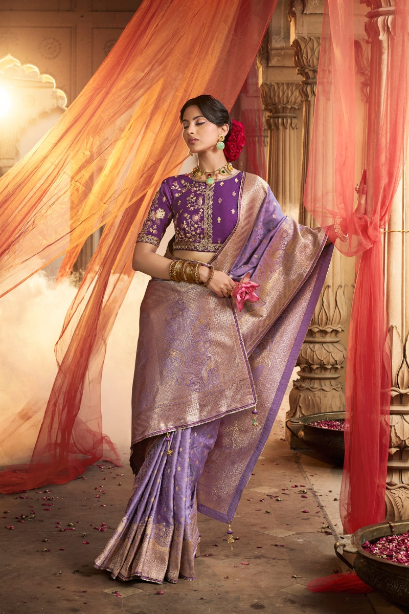 Blissed Fancy Pure Satin Silk Saree for Elegant Occasions