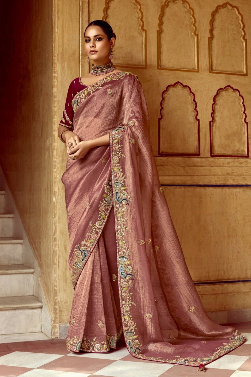 Designer Handcrafted Crush Silk Fancy Fabric Saree