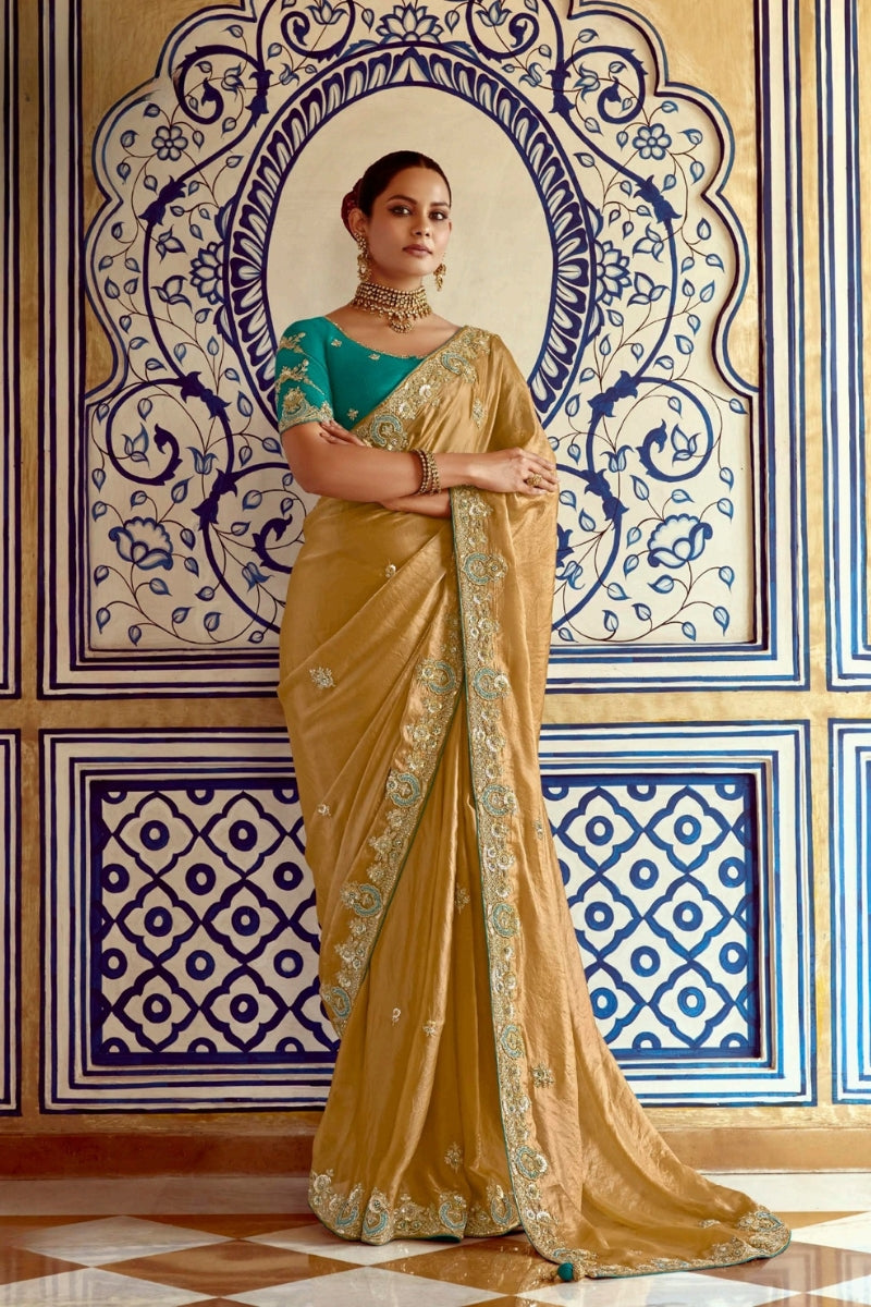 Designer Handcrafted Crush Silk Fancy Fabric Saree