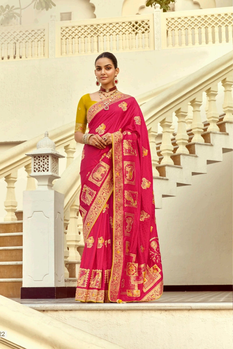 Elegant Pure Viscose Saree with Handwork & Designer Blouse