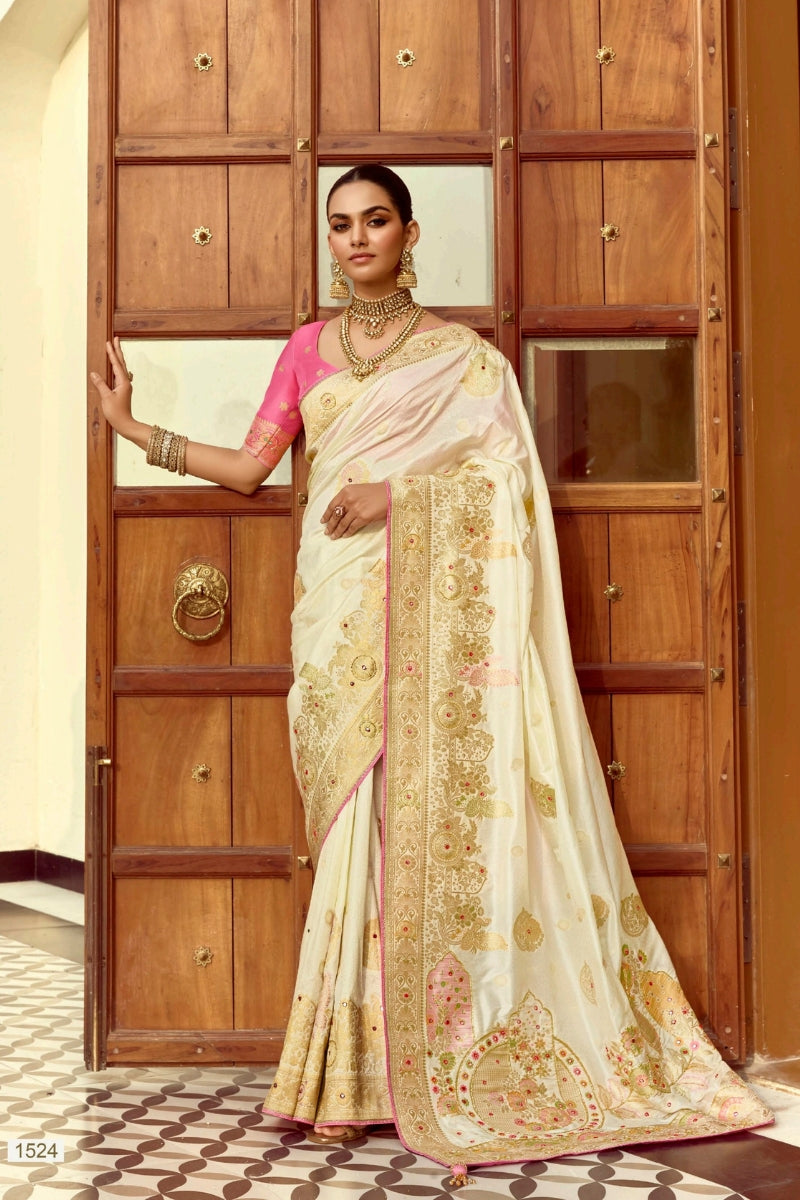 Elegant Pure Viscose Saree with Handwork & Designer Blouse