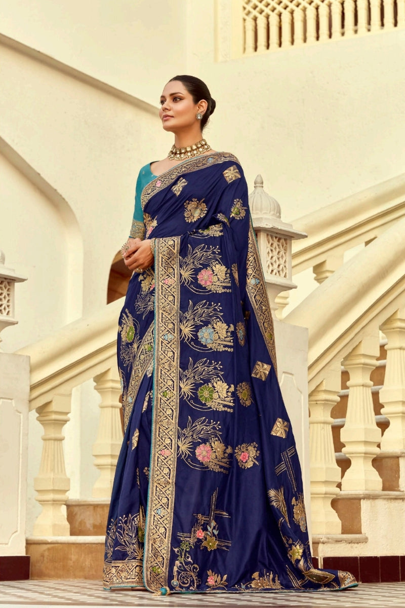 Elegant Pure Viscose Saree with Handwork & Designer Blouse