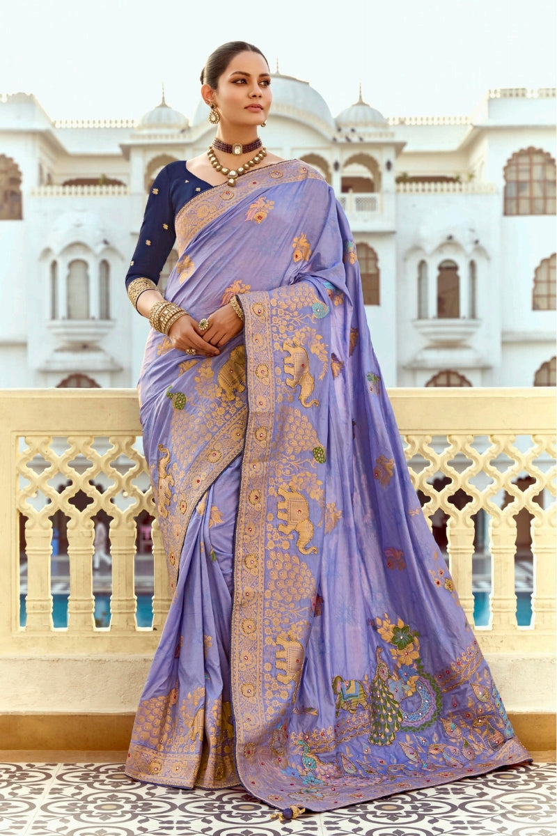 Elegant Pure Viscose Saree with Handwork & Designer Blouse