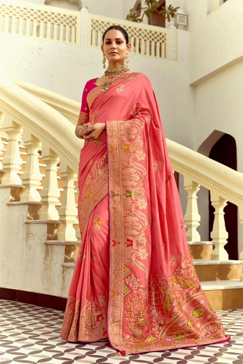 Elegant Pure Viscose Saree with Handwork & Designer Blouse