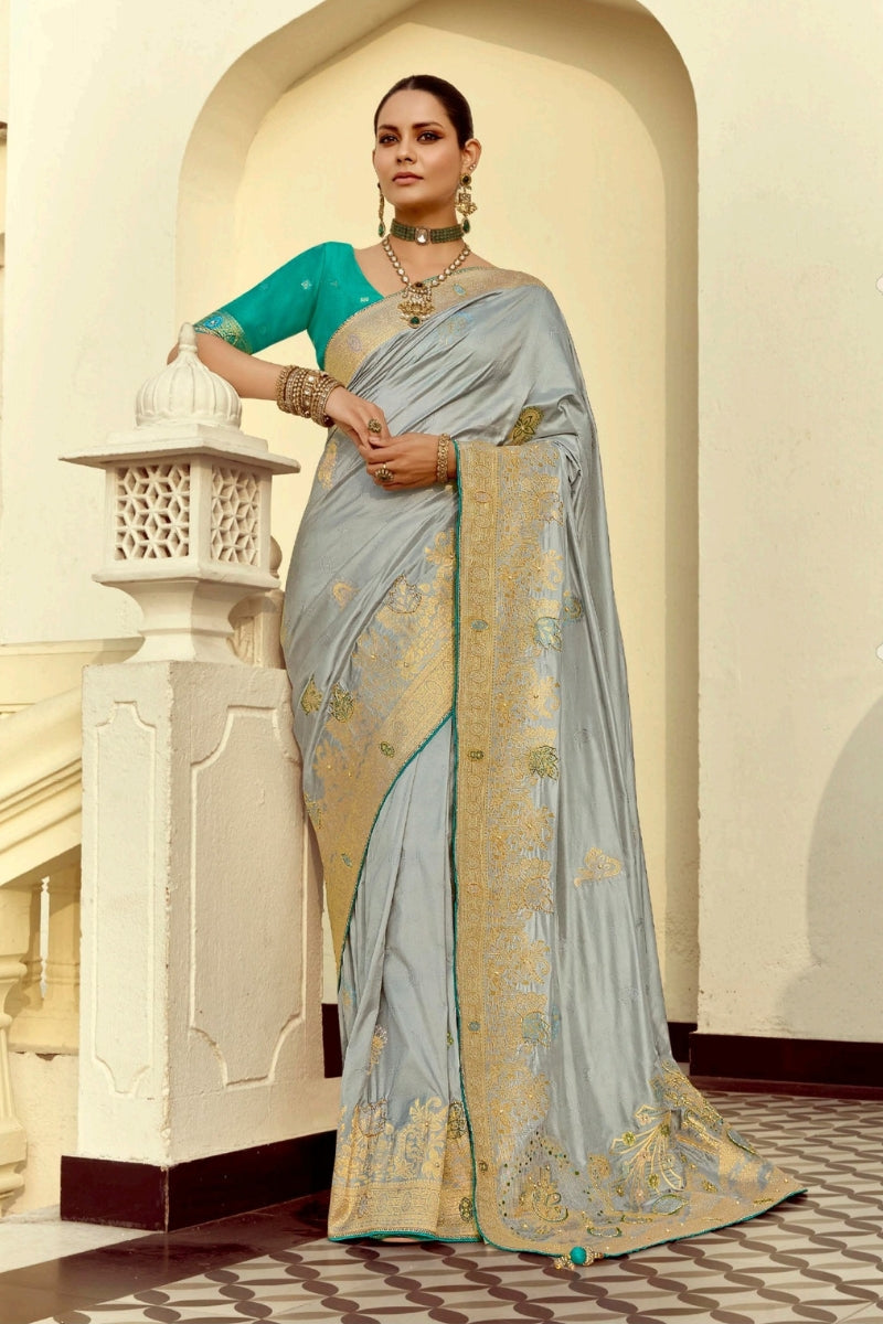 Elegant Pure Viscose Saree with Handwork & Designer Blouse
