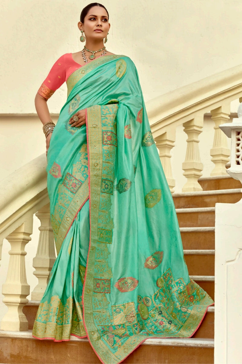 Elegant Pure Viscose Saree with Handwork & Designer Blouse