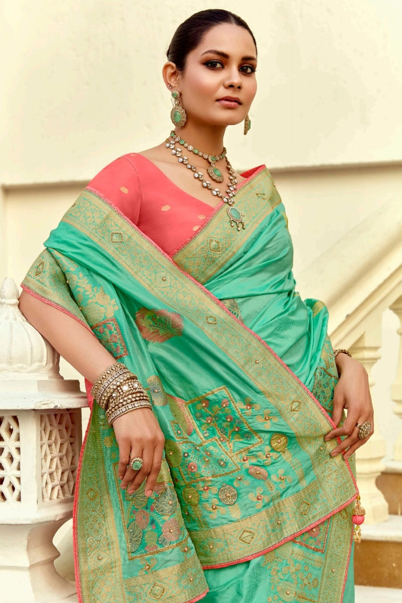 Elegant Pure Viscose Saree with Handwork & Designer Blouse