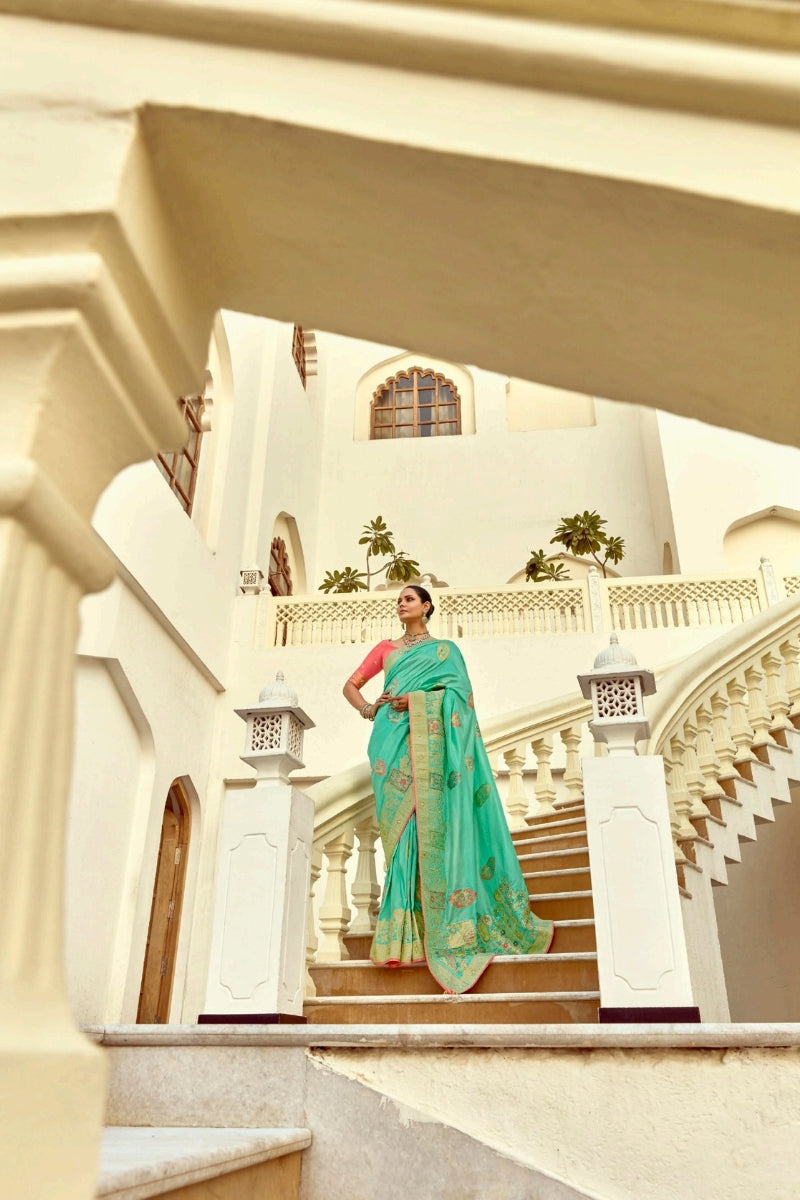Elegant Pure Viscose Saree with Handwork & Designer Blouse
