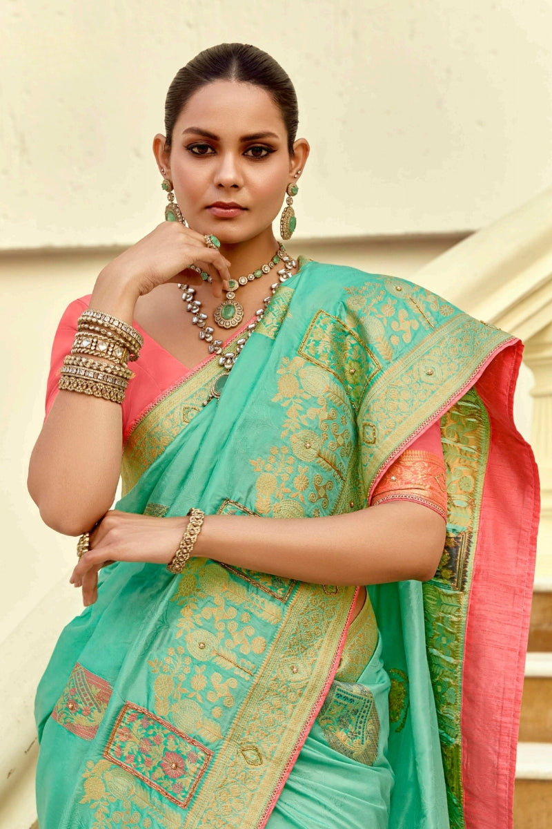 Elegant Pure Viscose Saree with Handwork & Designer Blouse