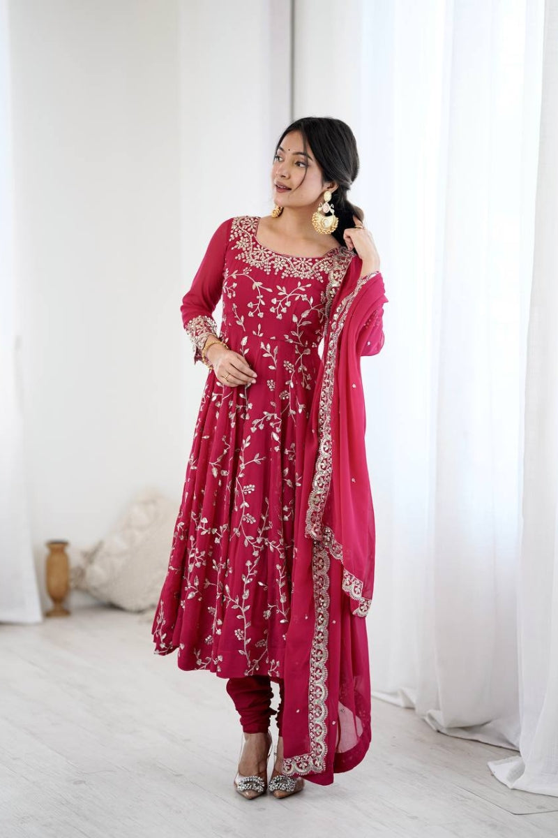 Sharara Set in Chanderi Real Mirror Handwork Kurta with Dupatta