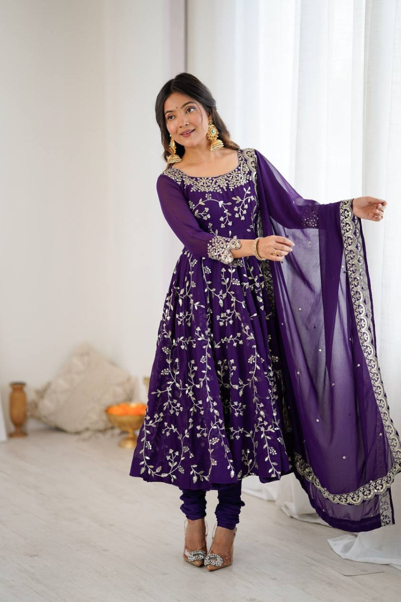 Sharara Set in Chanderi Real Mirror Handwork Kurta with Dupatta