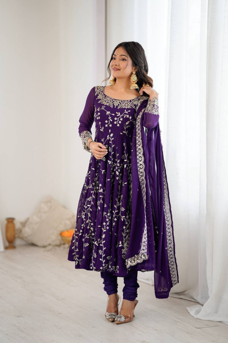Sharara Set in Chanderi Real Mirror Handwork Kurta with Dupatta