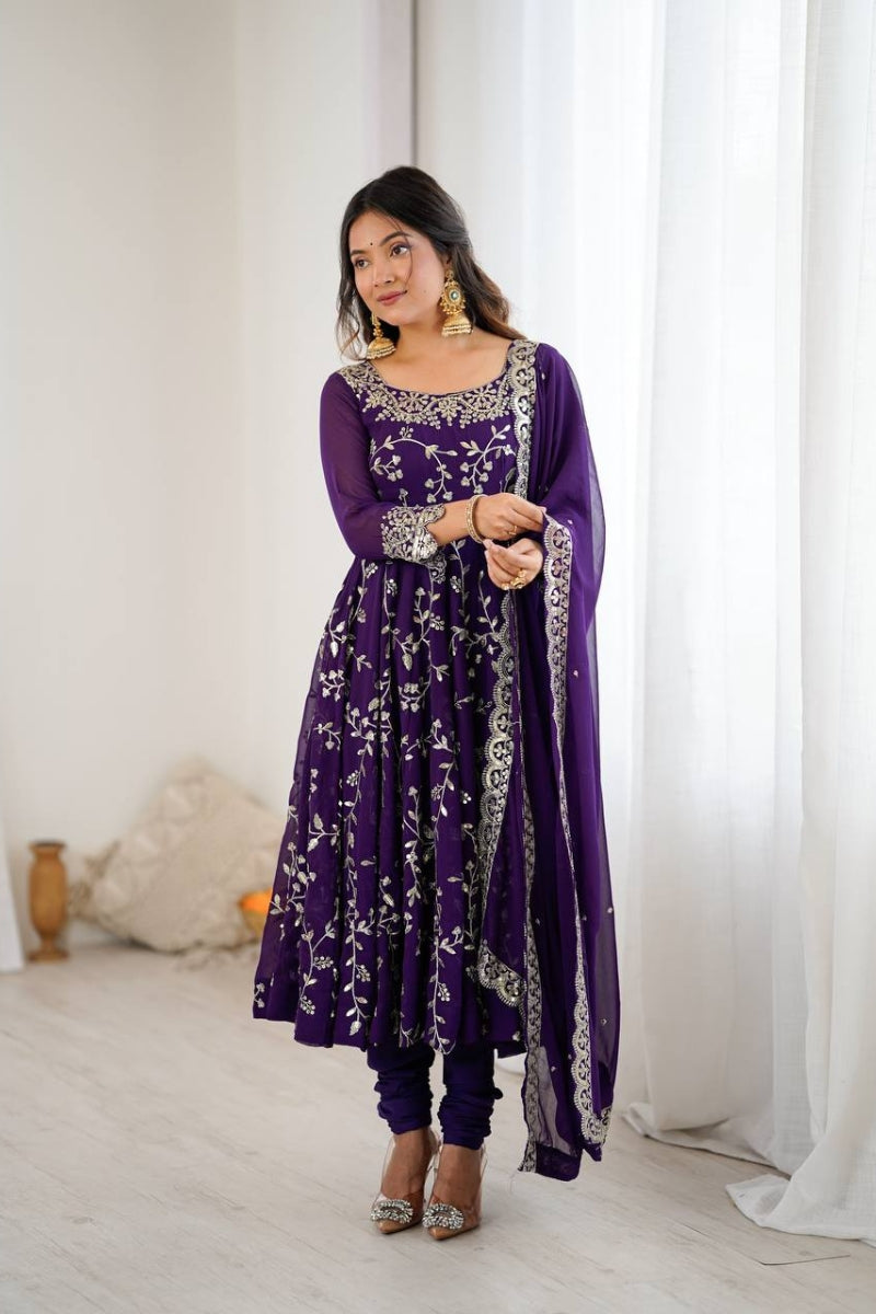 Sharara Set in Chanderi Real Mirror Handwork Kurta with Dupatta