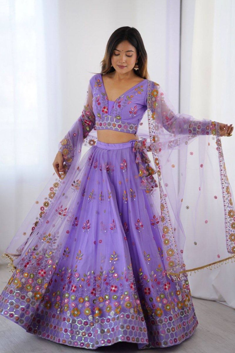 Semi-Stitched Party Wear Lehenga for Women