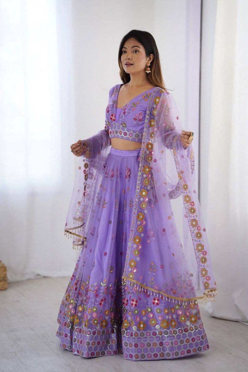 Semi-Stitched Party Wear Lehenga for Women