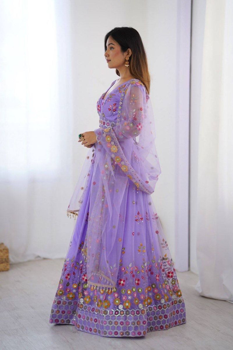 Semi-Stitched Party Wear Lehenga for Women