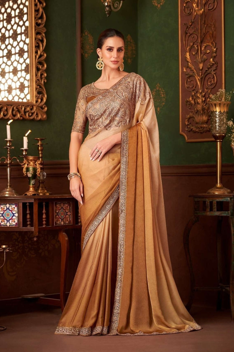 Magic Satin Silk Saree & Coordinated Satin Silk Blouse