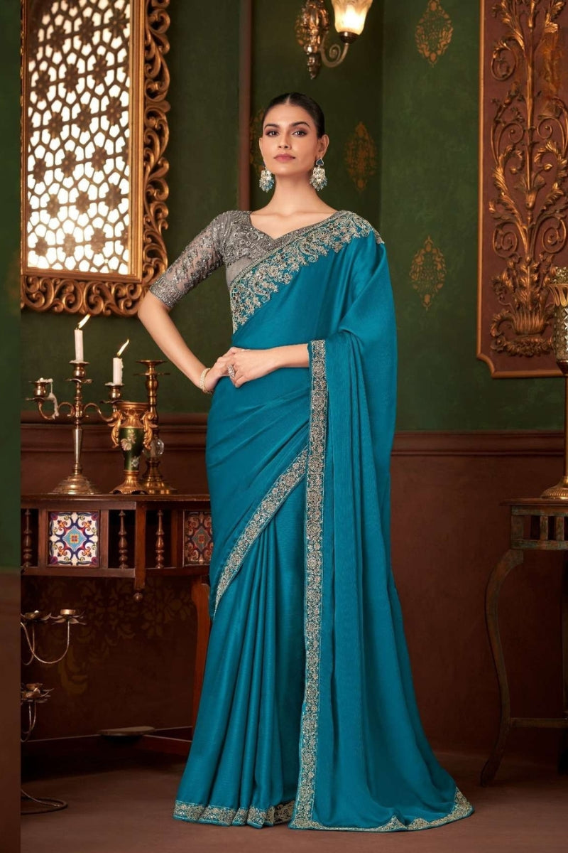 Magic Satin Silk Saree & Coordinated Satin Silk Blouse