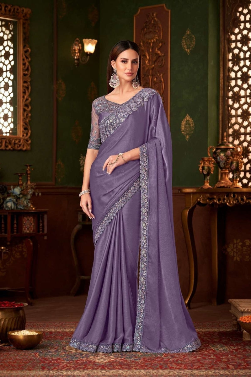 Magic Satin Silk Saree & Coordinated Satin Silk Blouse
