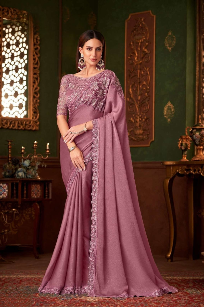 Magic Satin Silk Saree & Coordinated Satin Silk Blouse