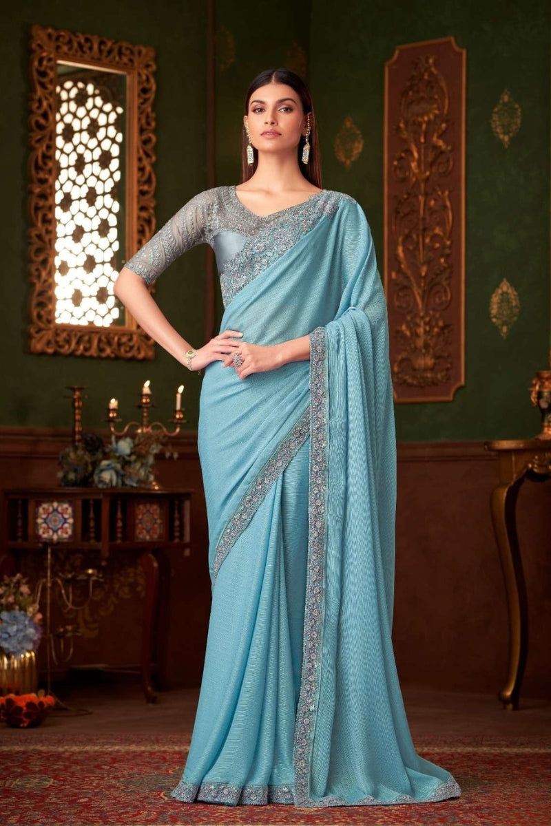 Magic Satin Silk Saree & Coordinated Satin Silk Blouse