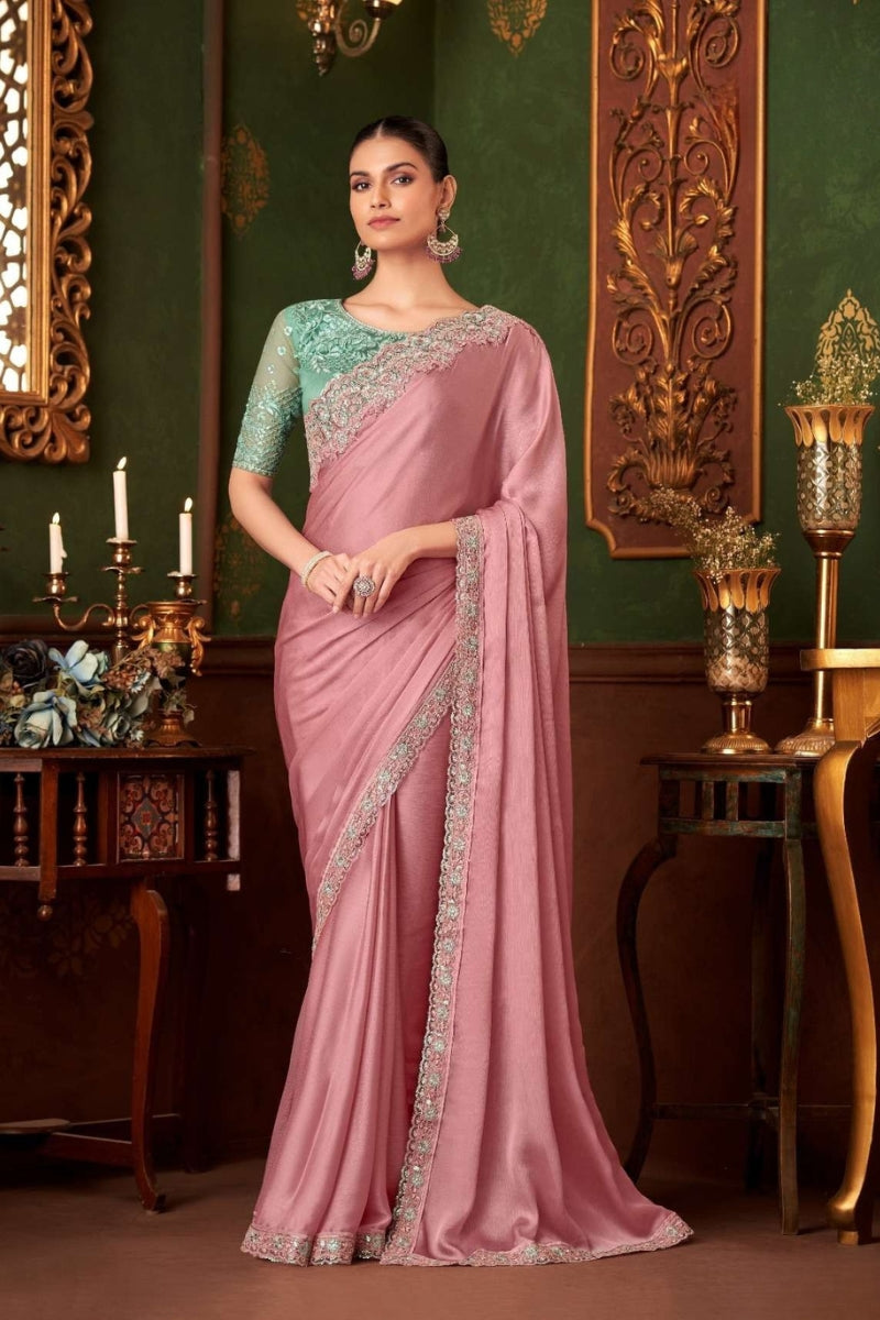 Magic Satin Silk Saree & Coordinated Satin Silk Blouse
