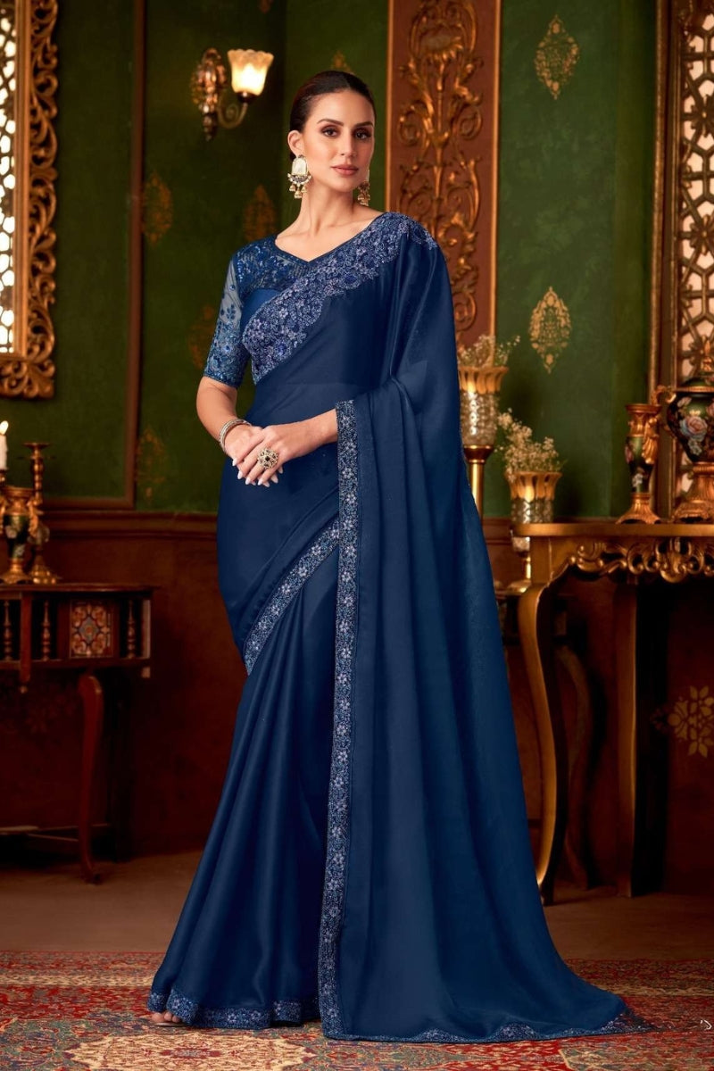 Magic Satin Silk Saree & Coordinated Satin Silk Blouse