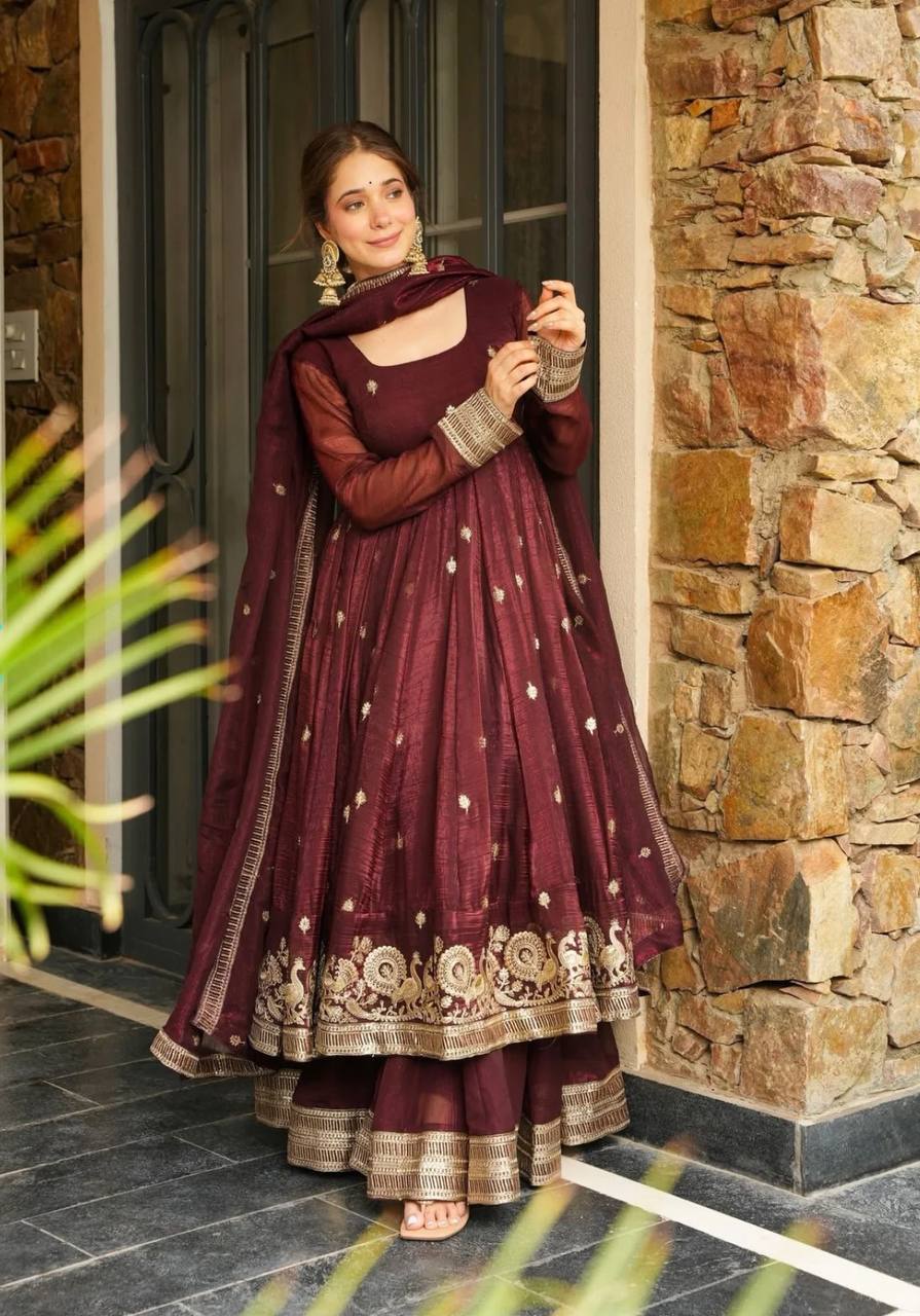 Elegant Sequence Work Top, Bottom & Dupatta