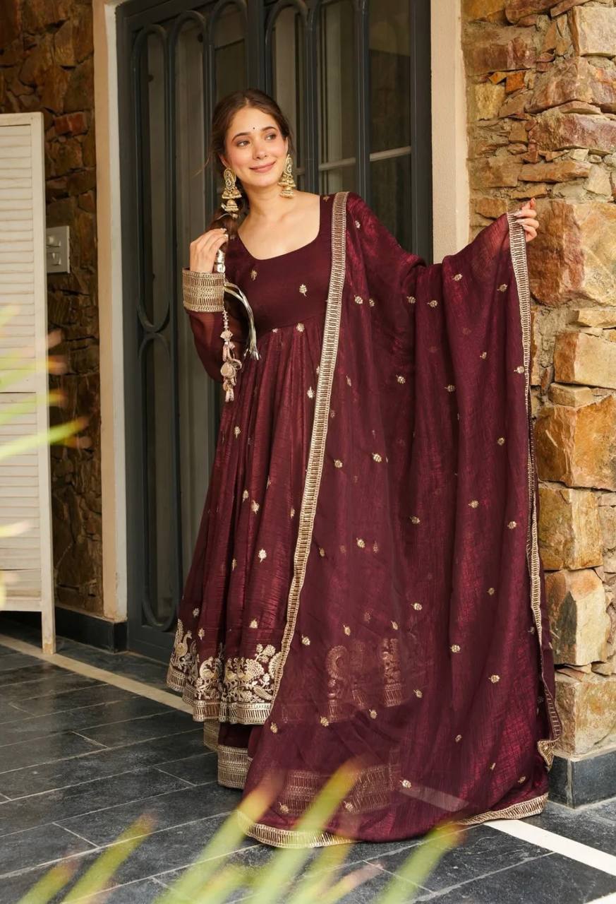 Elegant Sequence Work Top, Bottom & Dupatta