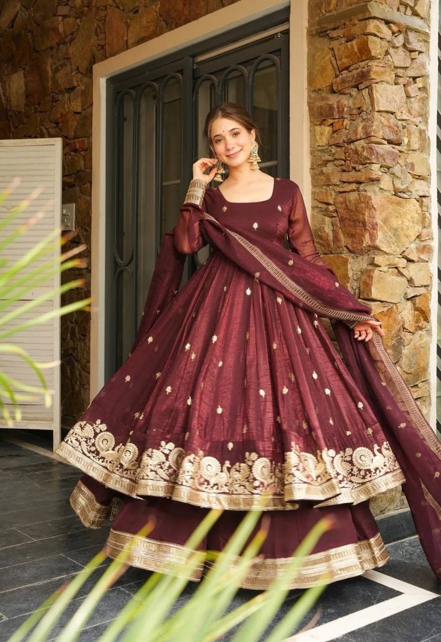 Elegant Sequence Work Top, Bottom & Dupatta