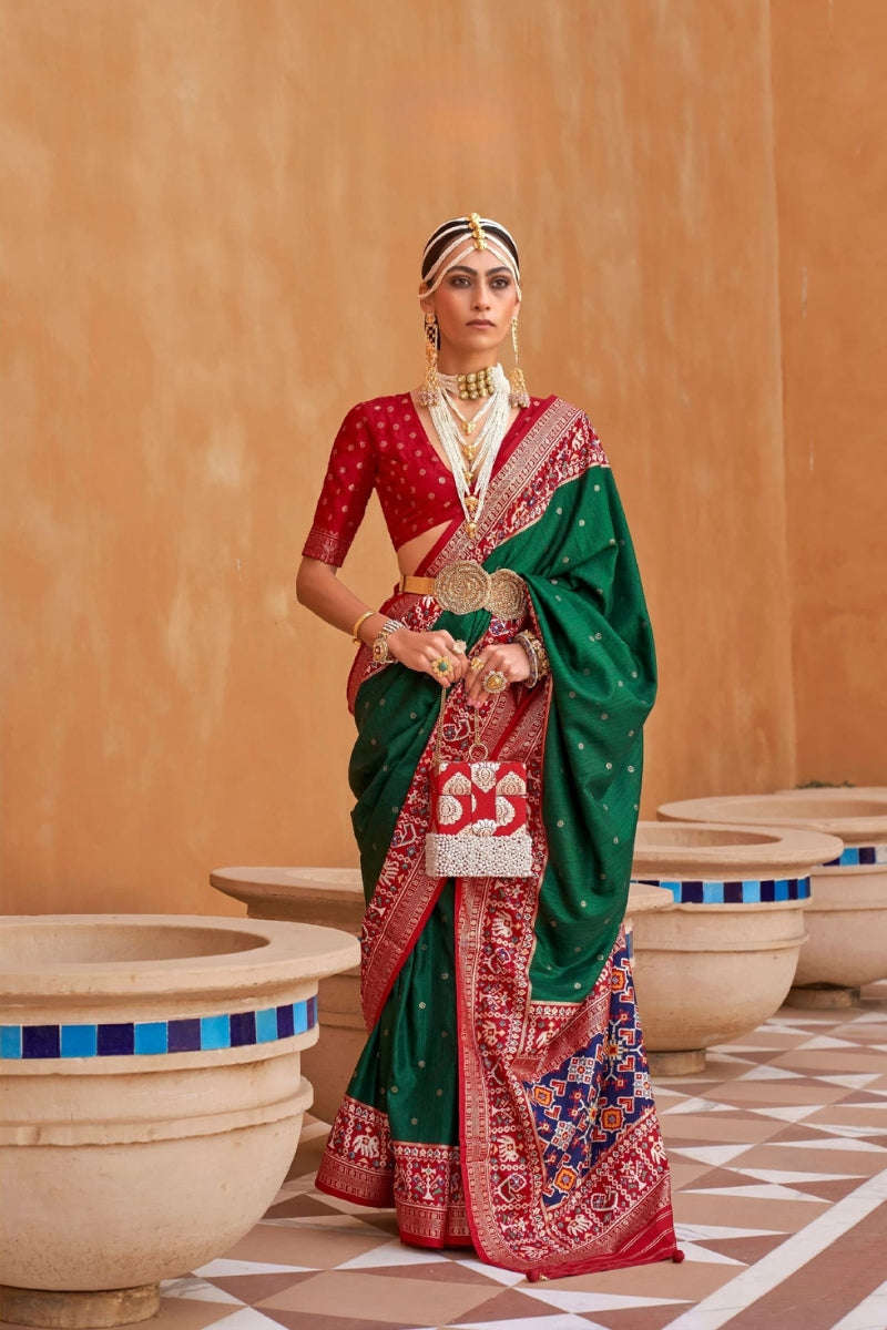 Mercerized Sigma Silk Saree with Exquisite Patola Border