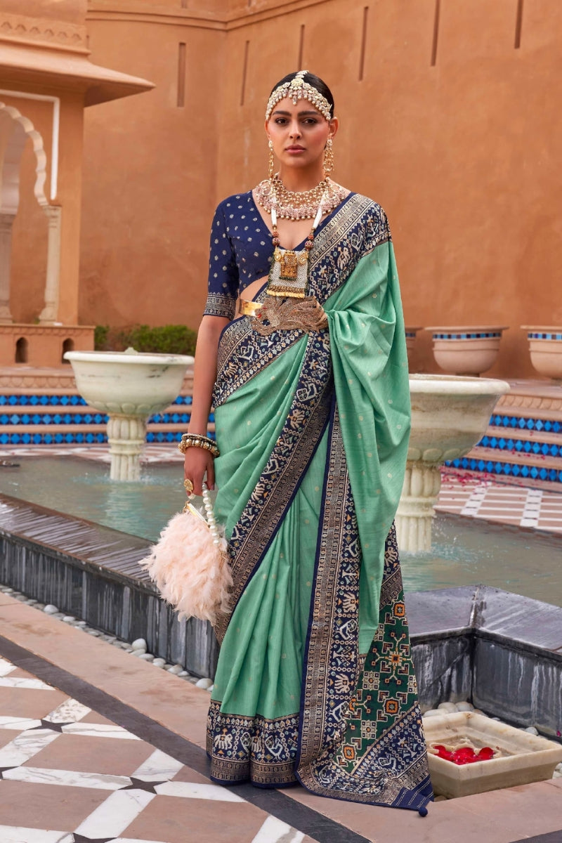 Mercerized Sigma Silk Saree with Exquisite Patola Border