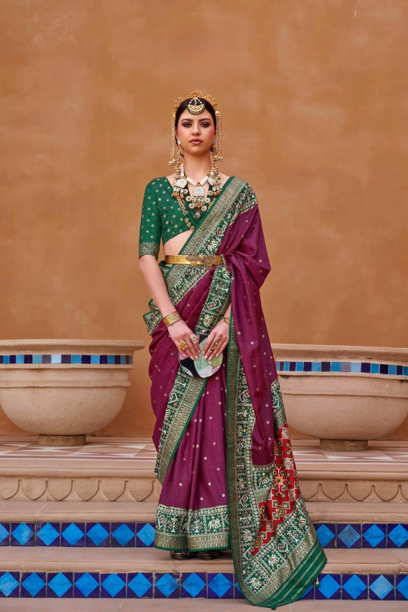 Mercerized Sigma Silk Saree with Exquisite Patola Border