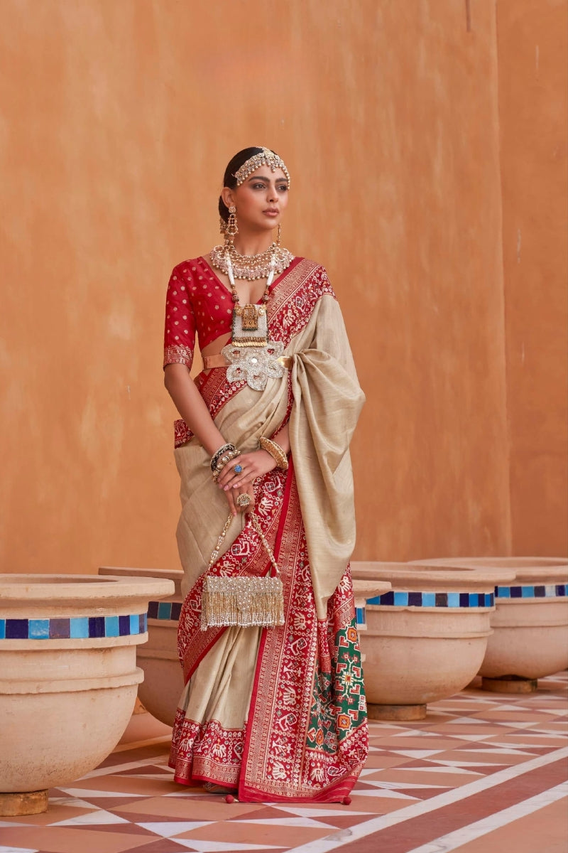Mercerized Sigma Silk Saree with Exquisite Patola Border