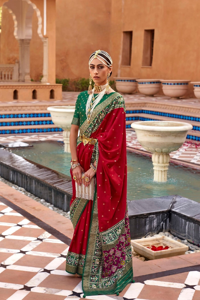 Mercerized Sigma Silk Saree with Exquisite Patola Border