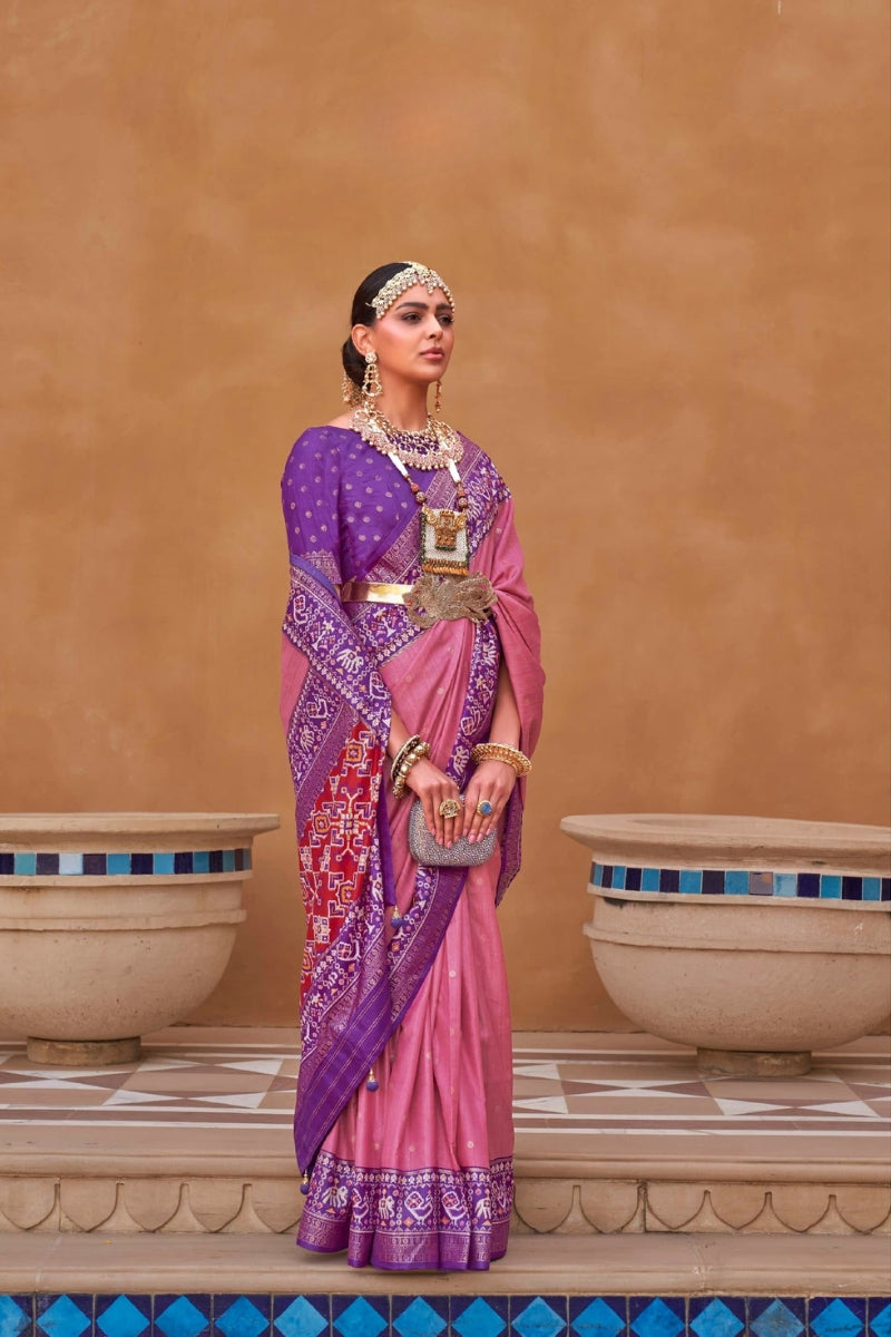 Mercerized Sigma Silk Saree with Exquisite Patola Border