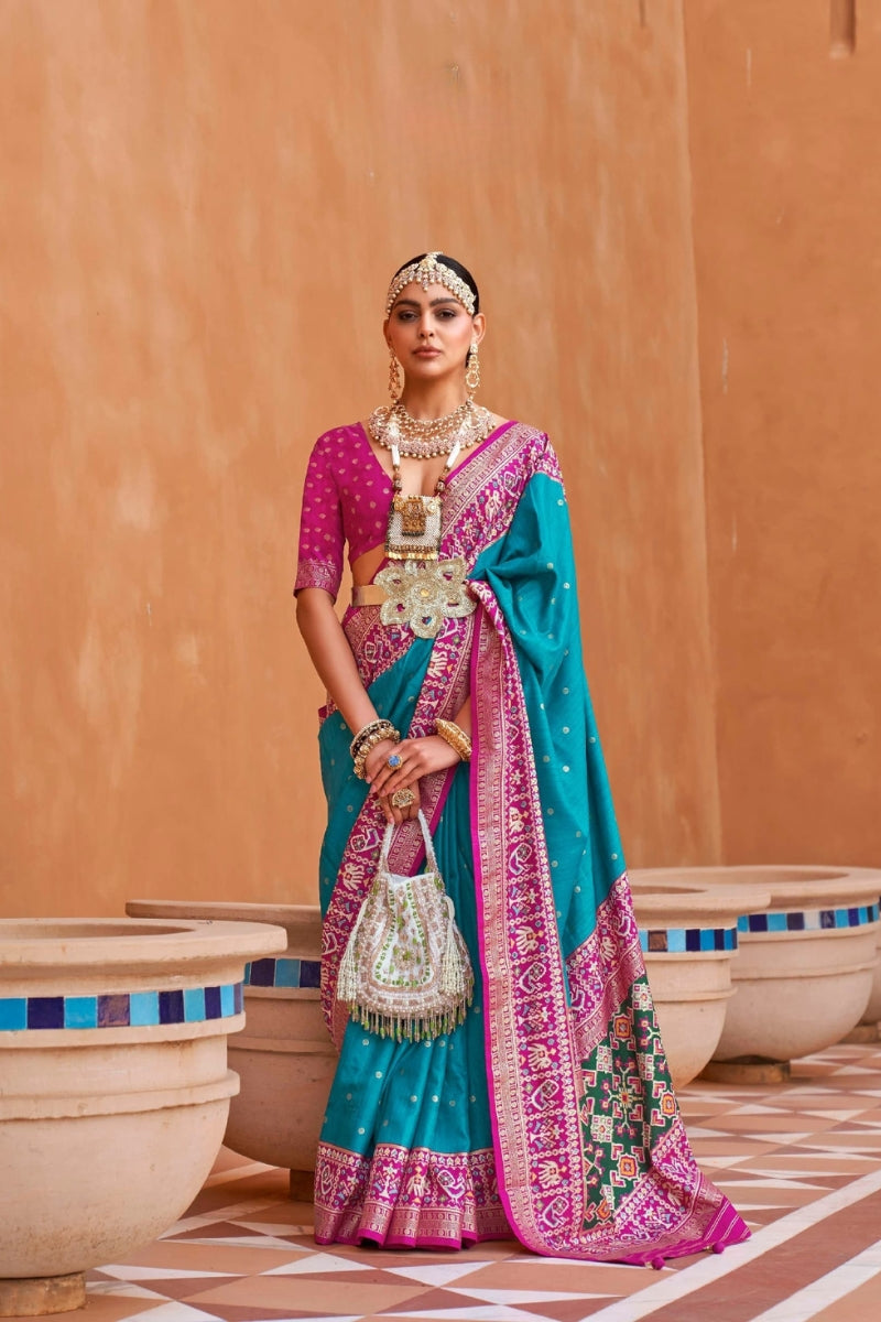 Mercerized Sigma Silk Saree with Exquisite Patola Border