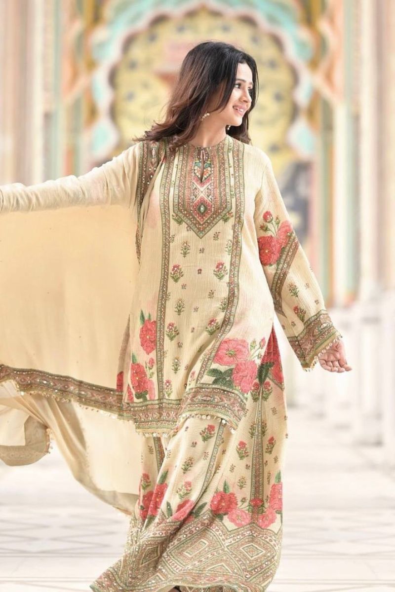 Digital Print Top, Sharara & Georgette Dupatta