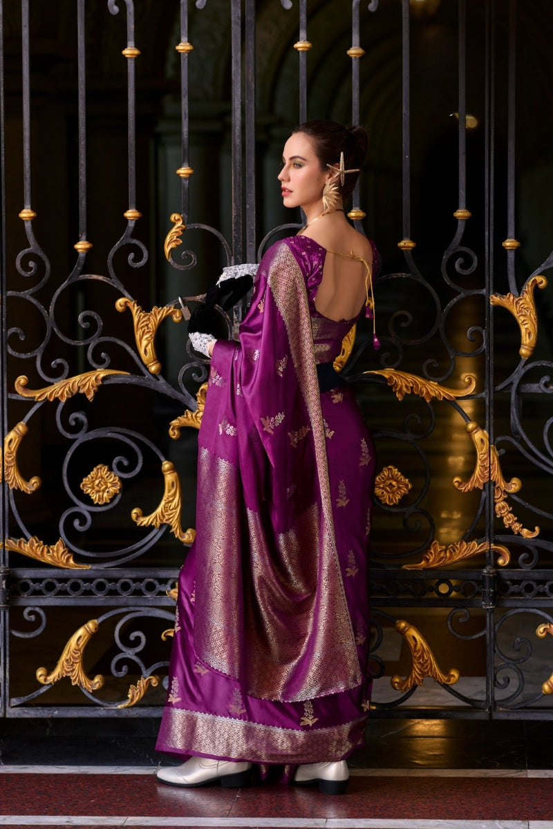Premium Satin Munga Silk Saree Elegant & Luxurious Drape